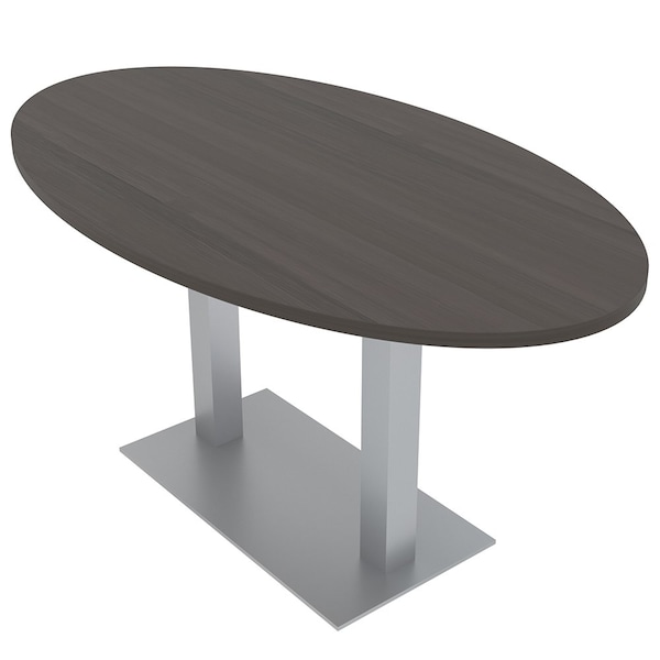 33.5 in W, 59.5 in L, 29 in H, Engineered Wood Top, Brown